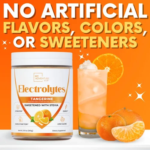 Miniatura 2 de Zero Sugar - Polvo de electrolitos de mandarina - Hidratación refrescante - Energía sin cafeína con todos los ingredientes naturales - Vegano Keto
