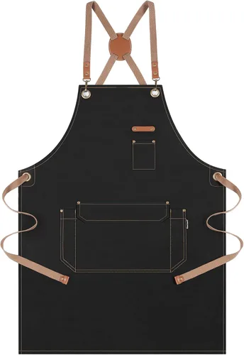 Miniatura 11 de Delantal de chef para hombres y mujeres con paquete de regalo, delantal de espalda cruzada con bolsillos para cocina, horneado, artista, pintura