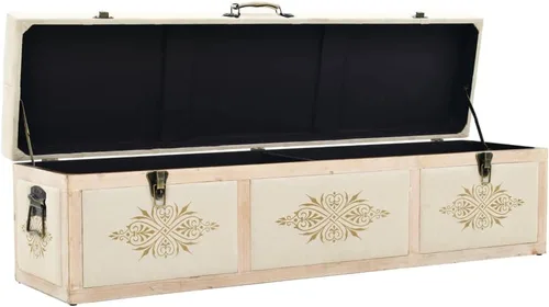 Miniatura 5 de Banco de almacenamiento de abeto de madera maciza para dormitorio, sala de estar, extremo de la cama, 43.3 x 15.7 x 19.7 pulgadas
