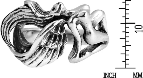 Miniatura 5 de Anillo de plata de ley 925 con diseño de ángel volador