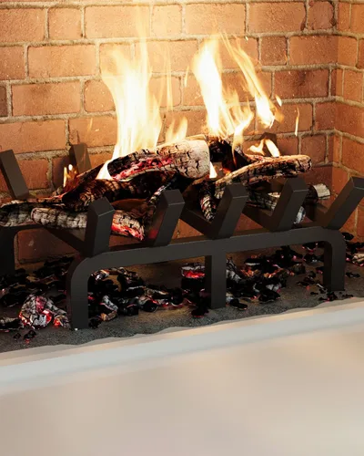 Miniatura 6 de GarveeTech Rejilla para chimenea de 17 pulgadas, rejilla de troncos de acero sólido de 3/4 pulgadas con 6 patas de soporte, 5 barras