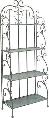 Miniatura 8 de SAFAVIEH Tyrique - Estante de hierro forjado victoriano rústico marrón rústico de 4 niveles, soporte de metal para plantas, estante para panadero