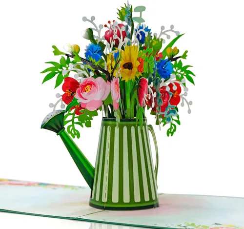 Miniatura 21 de CUTPOPUP - Tarjetas de cumpleaños emergentes de pavo real para mujer, tarjeta de felicitación de flores de cumpleaños 3D para su esposa, madre