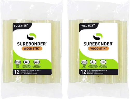 Miniatura 8 de Surebonder WS-12 - Barras de pegamento caliente de tamaño completo para carpintería, alta resistencia, unión rápida, pegamento caliente