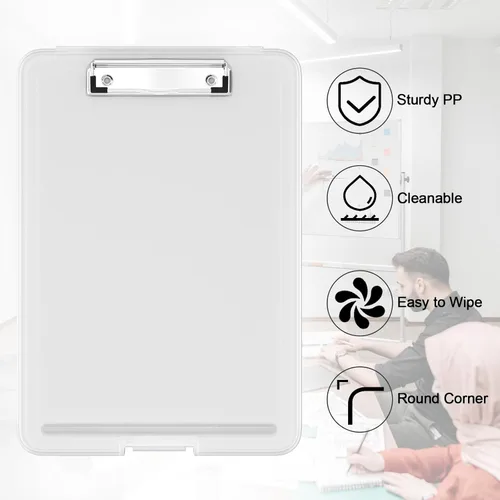 Miniatura 5 de Hongri Portapapeles con almacenamiento, 8.5 x 11 pulgadas, clip de enfermería, plegable para enfermeras, abogados, estudiantes, aula, oficina