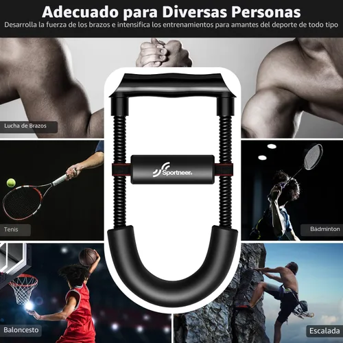 Miniatura 6 de Sportneer - Fortalecedor de muñeca, ejercitador de antebrazo con tensión ajustable para mejorar la fuerza, desarrollador de mano, agarre de brazo