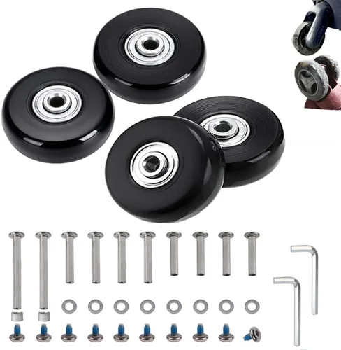 Juego de 4 ruedas de repuesto de 50 mm para maleta de equipaje, con rodillos para patines en línea, ruedas giratorias, rodillos de goma, rodamientos