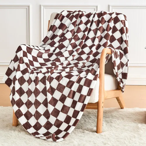 Miniatura 11 de Edenleaf Manta a cuadros rosa, manta de forro polar ultrasuave para sofá, cama y viajes, mantas de lujo para todas las estaciones, 50 x 60 pulgadas