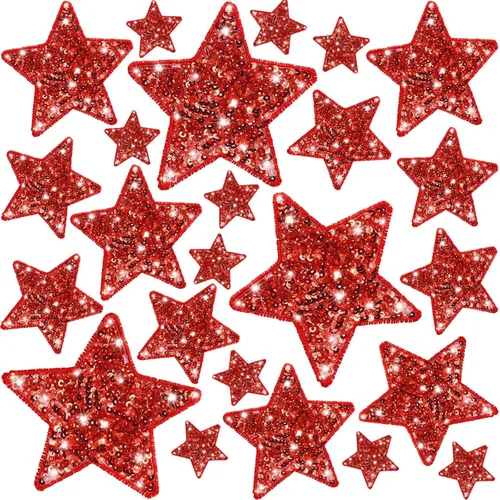 Miniatura 7 de Daifunli 24 Parches de Lentejuelas para Planchar de 4 Parches Decorativos Bordados Brillantes para Ropa, Bolsos, Chaquetas, Jeans, Sombreros