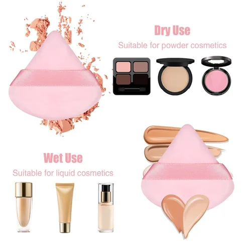 Miniatura 3 de Pimoys 15 piezas de polvo soplo cara triángulo maquillaje soplos para polvo suelto ajuste polvo base esponja belleza maquillaje herramienta