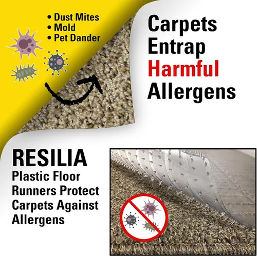 Miniatura 4 de RESILIA Deep-Pile Carpet Runner - Protector de alfombras y tapetes de vinilo plástico, protectores de piso de vinilo transparente e impermeable, 27
