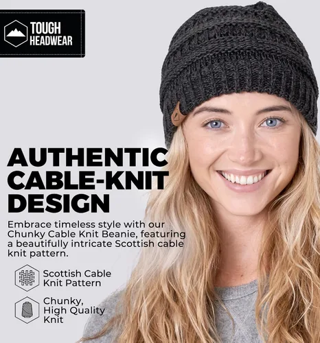 Miniatura 70 de Gorro de punto para mujer, cálido y suave, elástico, para clima frío de Tough Headwear