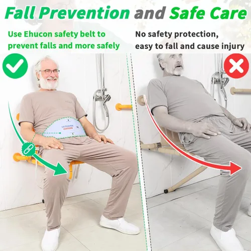 Miniatura 3 de Cinturón de seguridad para silla de ducha para ancianos/discapacitados, cinturón de seguridad universal antideslizante para ducha para evitar