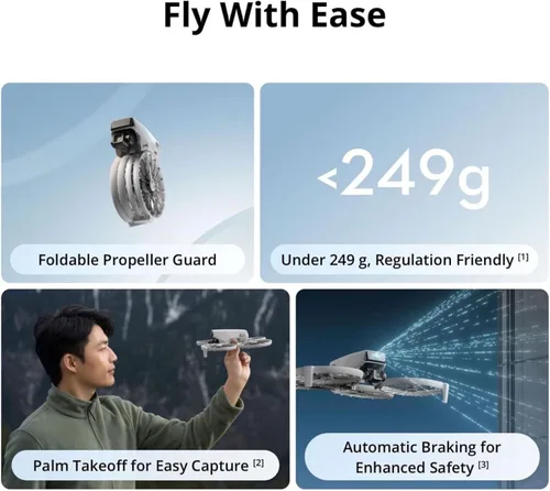 Miniatura 2 de DJI Flip (RC-N3), dron con cámara 4K UHD para adultos, menos de 249 g, estabilización de cardán de 3 ejes, transmisión de video de 44000 pies/13 km