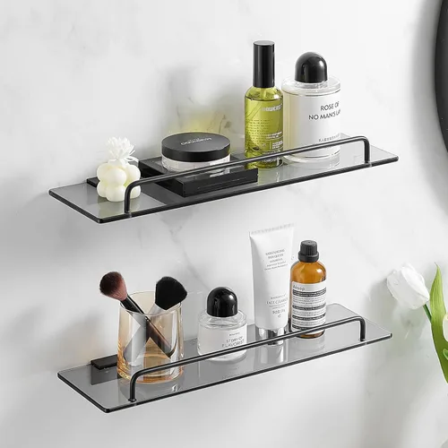 Miniatura 9 de Voldra Organizador de ducha esquinero con ventosa, estantes de ducha esquineros de aluminio para pared sin taladrar, organizador de ducha