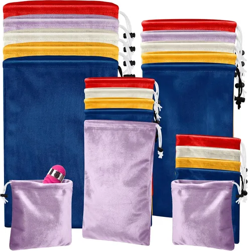 Miniatura 7 de Amylove 20 bolsas de almacenamiento de juguetes para adultos, bolsas de regalo con cordón para cosas ligeras, multiusos, plegable, para el hogar