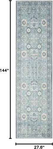 Miniatura 2 de SAFAVIEH Valencia Collection - Alfombra para pasillo, 2 pies 3 pulgadas x 12 pies, alpina y multicolor, diseño bohemio chic envejecido, no desprende