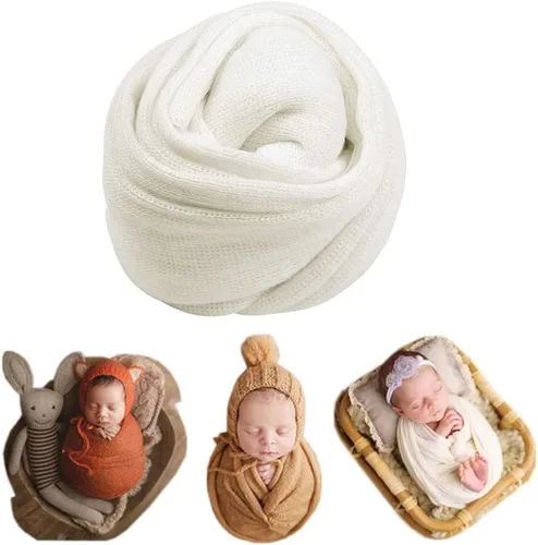 Miniatura 9 de Coberllus Manta de punto elástico para fotografía de bebé recién nacido, para niños y niñas, sesión de fotografía