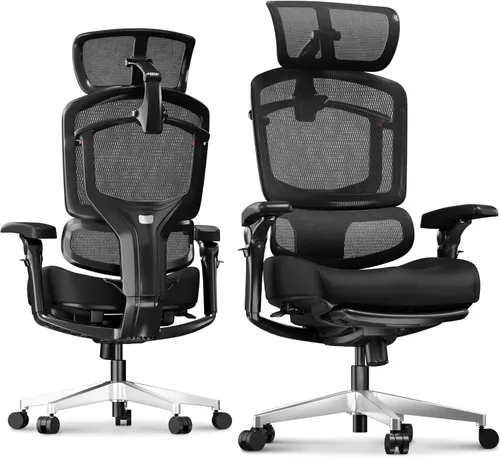 Miniatura 22 de FLEXISPOT ErgoX Premium - Silla de Oficina Ergonómica Premium con Reposapiés - Reposabrazos 3D Ajustables, Soporte Lumbar Dinámico, Función de Crema