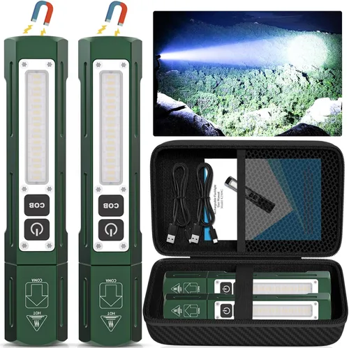 Miniatura 9 de Linternas recargables de alto lúmenes, linterna magnética de bolsillo pequeño superbrillante, 8 modos de luz LED táctica, potente luz de trabajo