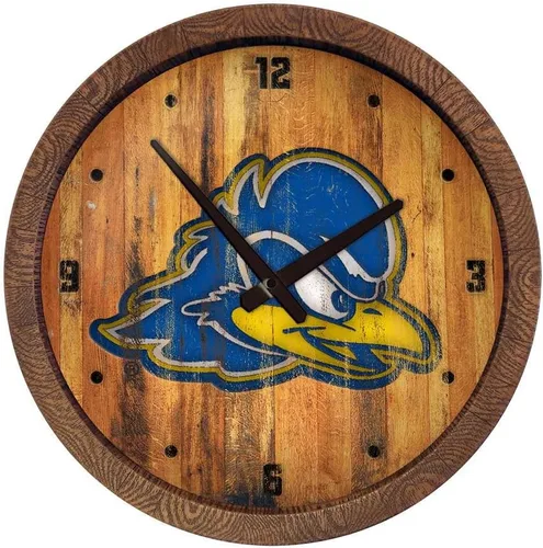 Miniatura 163 de The Fan-Brand NCAA Oklahoma Sooners: Reloj de pared con parte superior de barril de imitación para decoración de bar, decoración de fiesta
