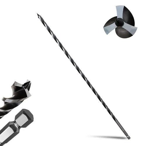 Miniatura 55 de 8 brocas profesionales de 12 pulgadas de largo para madera con vástago hexagonal de cambio rápido de 1/4 pulgadas (1/4-7/8 pulgadas), diseño de 3