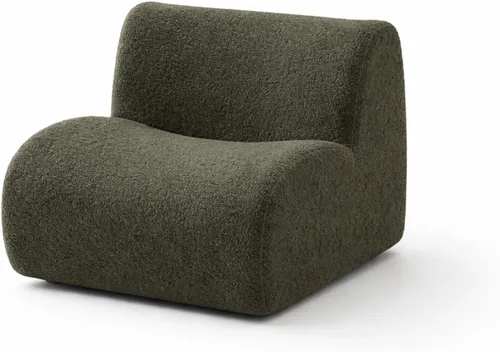 Miniatura 26 de Sofá individual modular curvado, sofá sherpa de espuma de 33 pulgadas, cómodos sofás de peluche para espacios pequeños, sofás modulares modernos