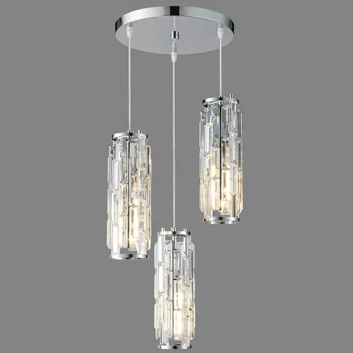 Miniatura 10 de Lámpara colgante moderna cromada para isla de cocina, mini candelabro de cristal, accesorio de iluminación colgante para cocina, isla, comedor