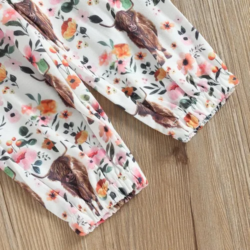 Miniatura 98 de Mandizy Conjunto de ropa de otoño para bebé niña pequeña, sudadera de manga larga con estampado de letras bendecidas, pantalones de camuflaje