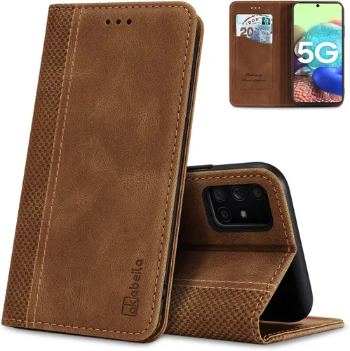 Miniatura 71 de AKABEILA Para Samsung A5 2017 Cartera Funda de Tarjeta de Crédito Titular Cierre Magnético Kickstand PU Cuero A Prueba de Golpes Flip Folio Libro