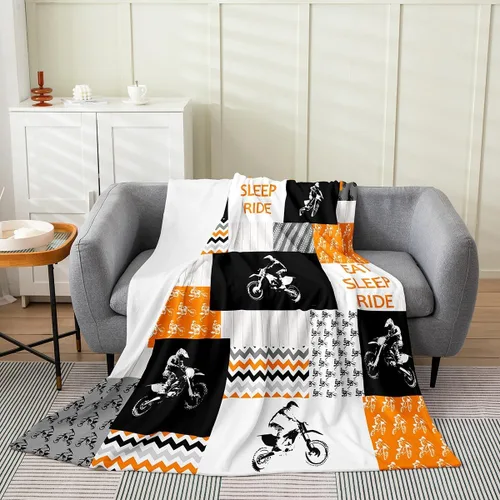 Miniatura 10 de Feelyou Manta de felpa de camuflaje amarillo para motocross, camuflaje para todas las estaciones, juego de manta de cama para sofá para niños, manta