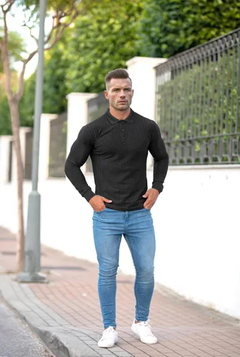 Miniatura 5 de Camisas elásticas musculares para hombre, de manga largacorta, camisetas de algodón ajustadas
