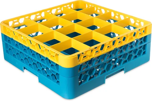 Miniatura 13 de Carlisle FoodService Products RG9-214 OptiClean Estante de vidrio con 9 compartimentos con 2 extensores, 7.12 pulgadas, polipropileno, azul