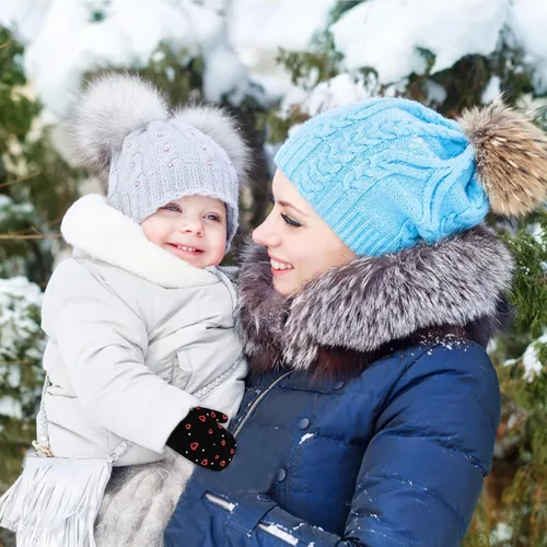 Miniatura 21 de ONESING 5 pares de guantes de invierno negros para bebés y niñas - Guantes cálidos para recién nacidos