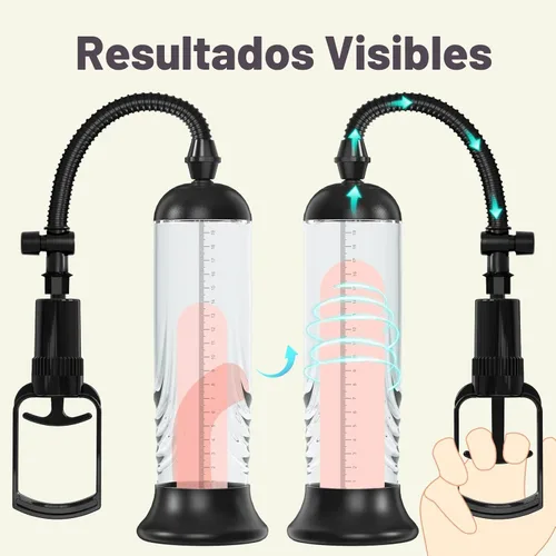 Miniatura 3 de Bomba de vacío para pene, amplificador manual de pene, dispositivo de bombeo de aire de presión, juguetes sexuales para hombres adultos para Negro
