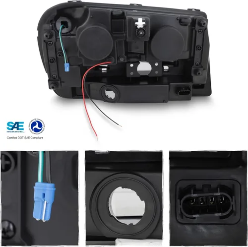 Miniatura 2 de AKKON - Compatible con Chevy Trailblazer 2002-2009 [LED DRL Running] Proyector de faros cromados, par de faros delanteros de repuesto para Carcasa