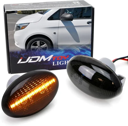 iJDMTOY Kit de luces LED ámbar de lente ahumada para la parte delantera y lateral frontal compatible con Mercedes-Benz Metris Vito Viano Citan