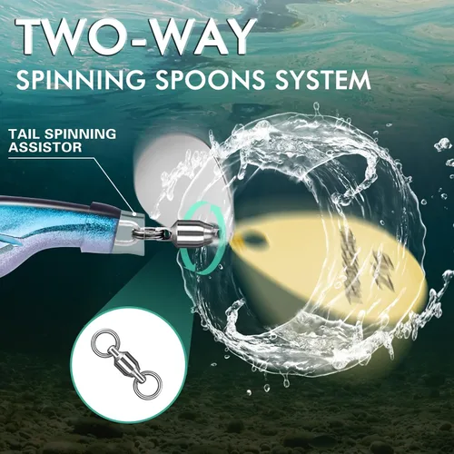 Miniatura 2 de TRUSCEND Cebos Giratorios de Pesca Swim o Jig para Agua Dulce y Salada, Señuelos de Pesca Rooster Tail para Trucha Lubina Lucioperca Crappie Salmón