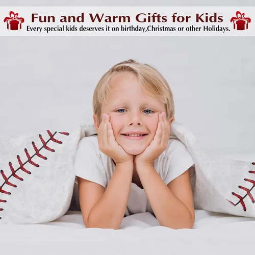 Miniatura 6 de Manta de béisbol súper suave para niños, manta de franela ligera y acogedora para niños y niñas, 40 x 50 pulgadas