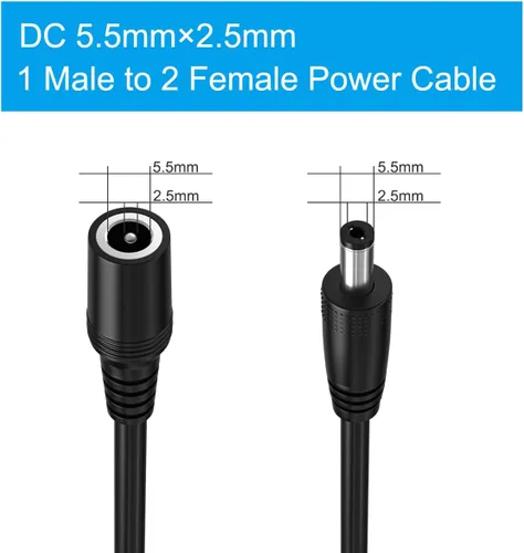 Miniatura 4 de Cable de extensión de alimentación CC corto de 0.098 pulgadas x 0.197 pulgadas, cable de extensión de 12 V, cable de cámara de seguridad macho a