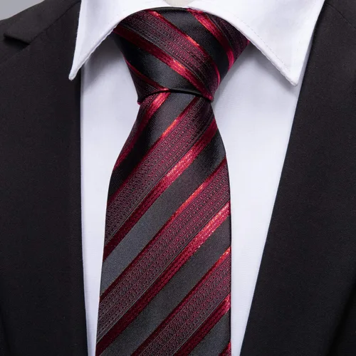 Miniatura 118 de Barry.Wang Juego de corbatas para hombre, corbata de seda a rayas, tejido a cuadros, gemelos formales, negocios, boda