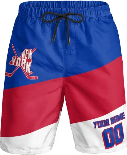 Miniatura 18 de Custom Hockey Men's Shorts Gifts for Men Casual City Youth Fans Sport Beach Shorts Add Name & Number Quick Dry