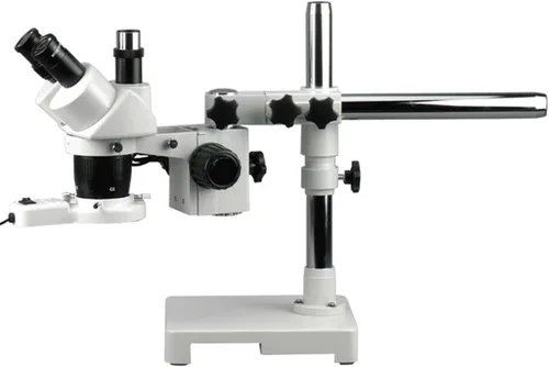 AmScope Microscopio estéreo trinocular SW-3T13-FRL, oculares WH10x, aumento 10X y 30X, objetivo 1X/3X, soporte de brazo único, luz de anillo