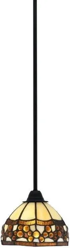 Miniatura 240 de Toltec Lighting Paramount - Mini colgante de 1 luz en acabado negro mate con cristal de arte perla de 7 pulgadas y estilo negro