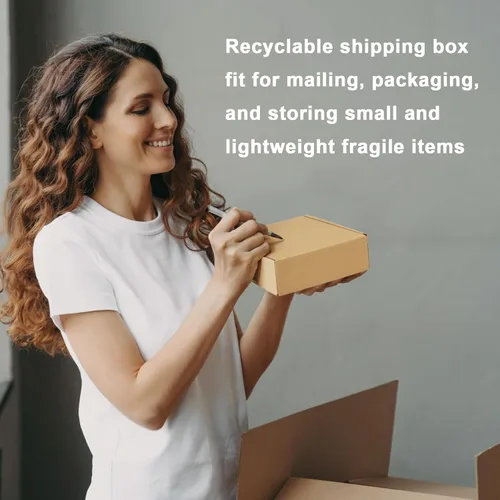 Miniatura 5 de MEBRUDY - Cajas para envío de 6 x 6 x 2 pulgadas, paquete de 25 unidades, caja pequeña de cartón corrugado para envío de literatura por correo Marrón