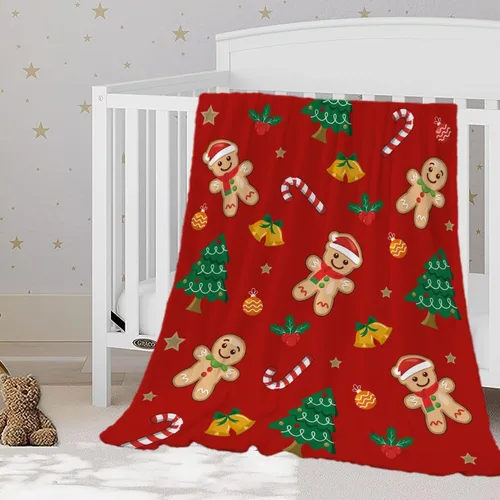 Miniatura 9 de YeeJu Manta de Navidad para Bebé Decorativa Roja a Cuadros Manta Navideña para Niños Pequeños Manta para Envolver Mascotas Cuna Suave Ligera