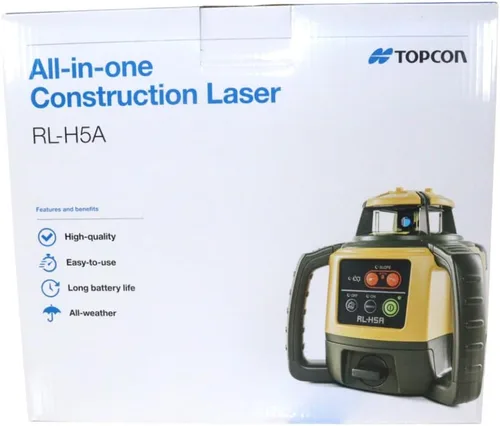 Miniatura 8 de Topcon RL-H5A Kit de nivel láser rotativo autonivelante horizontal - Receptor LS-80X, batería NiMH y cargador de rango de 2600 pies, precisión de ±