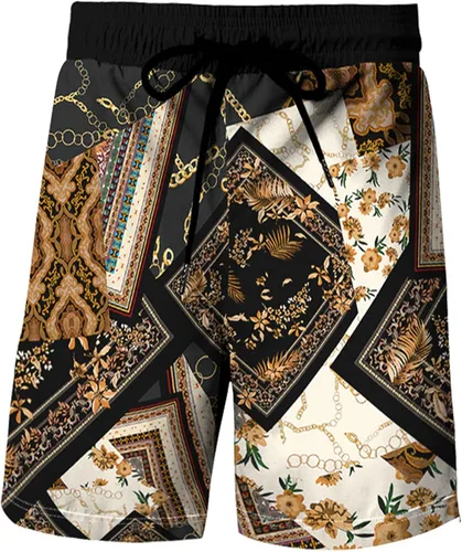Miniatura 4 de RPOVIG Conjunto de 2 piezas con sombrero de pescador para hombre, camisa a juego, pantalones cortos hawaianos para festivales florales