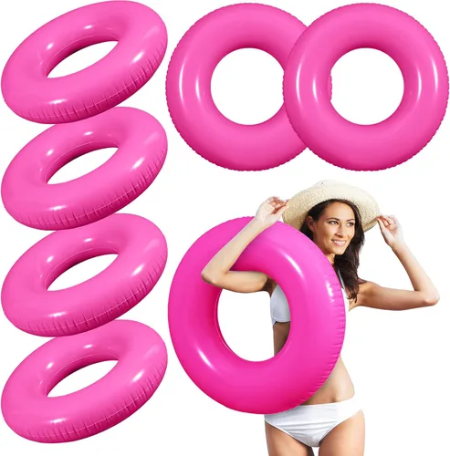 Miniatura 15 de JellyArch 6 piezas de flotadores inflables para piscina de 28 pulgadas, tubo de natación a granel para adultos, flotadores de piscina