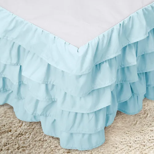 Miniatura 2 de Elegant Comfort Leila Collection - Falda de cama con múltiples volantes, 1500 hilos por pulgada cuadrada, calidad egipcia, con volantes antipolvo